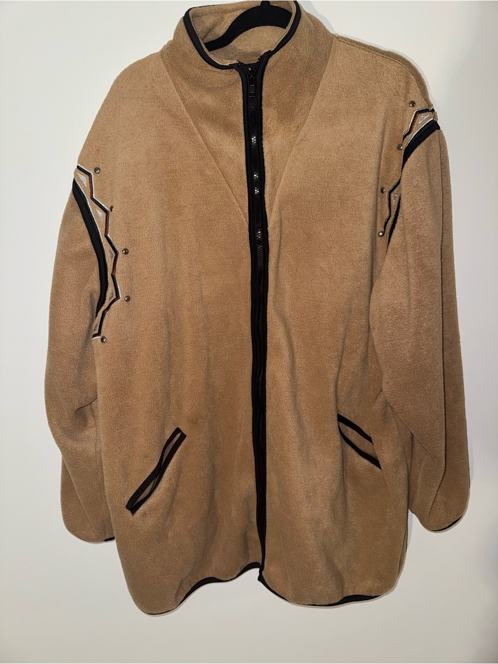Bob Mackie Tan Jacket with Black Trim